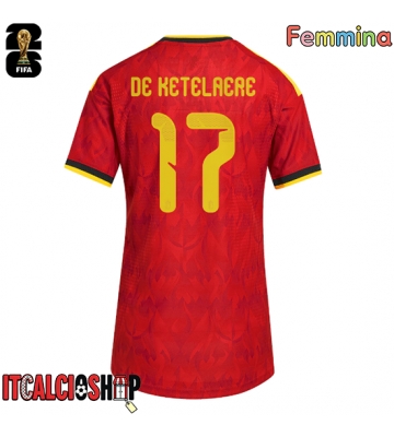 Belgio Charles De Ketelaere #17 Prima Maglia Femmina Mondiali 2026 Manica Corta